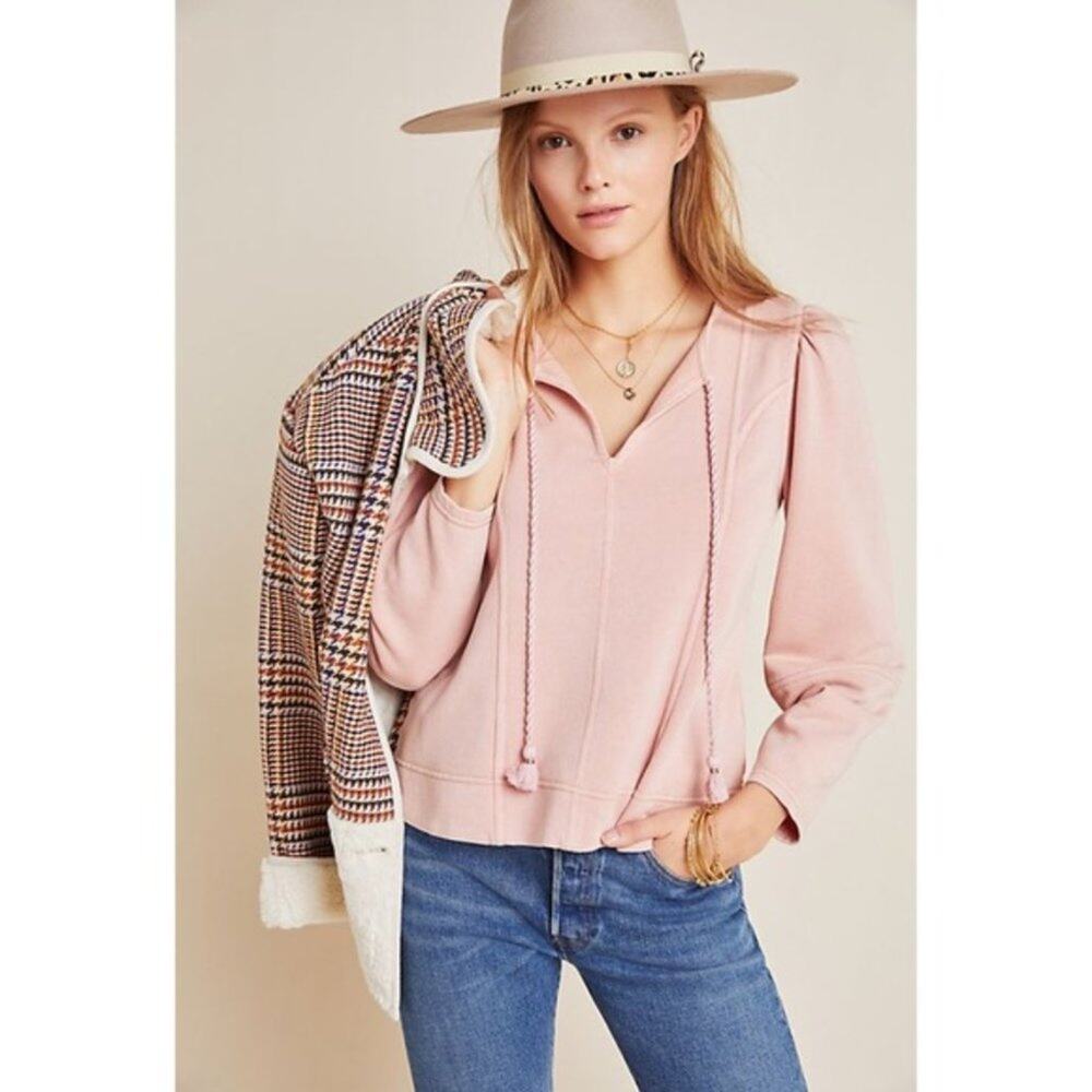 Anthropologie Maeve Puff Sleeve Pullover Sweatshirt